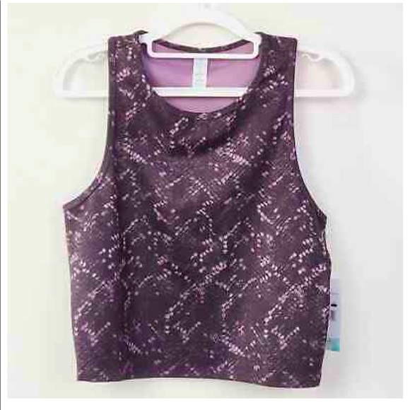 Balance Collection Tops - Balance Collection Mia Large Wild Plum Snake Print Active Tank Top Crop